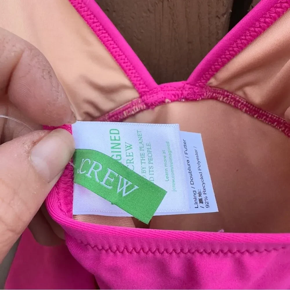 J. Crew | NWT Size 24 Ruched V Neck One Piece Fuchsia Bathing Suit Style BC116